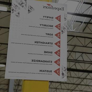photo of safety poster in distribution center